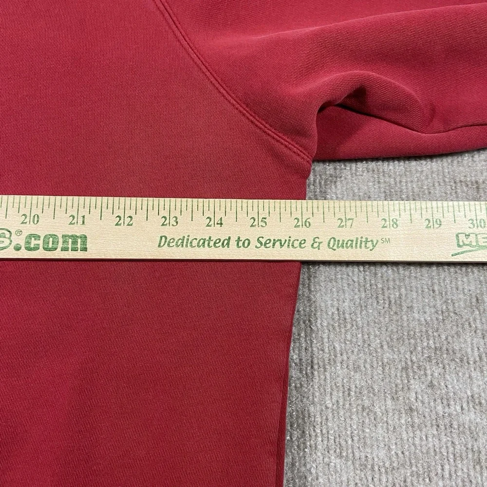 Vintage Adidas Hoodie Sweatshirt Men Size L Red Pullover Embroidered Center Logo